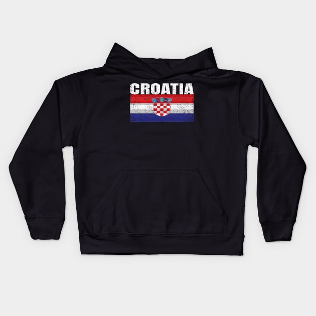 Croatia Country Vintage Croatian National Flag Gift Kids Hoodie by Grabitees